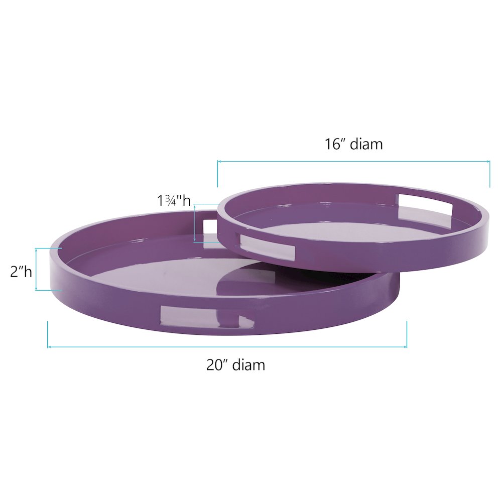 Saint Tropez Round Tray Set of 2  - Cherry. Picture 8