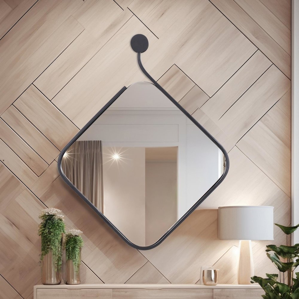 Hudson Squared Metal Mirror. Picture 3