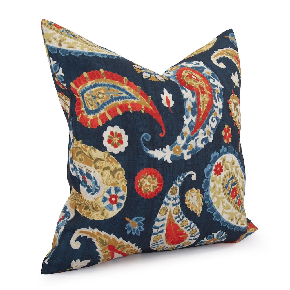20 x 20 Pillow  Boteh Indigo - Down Insert. Picture 2