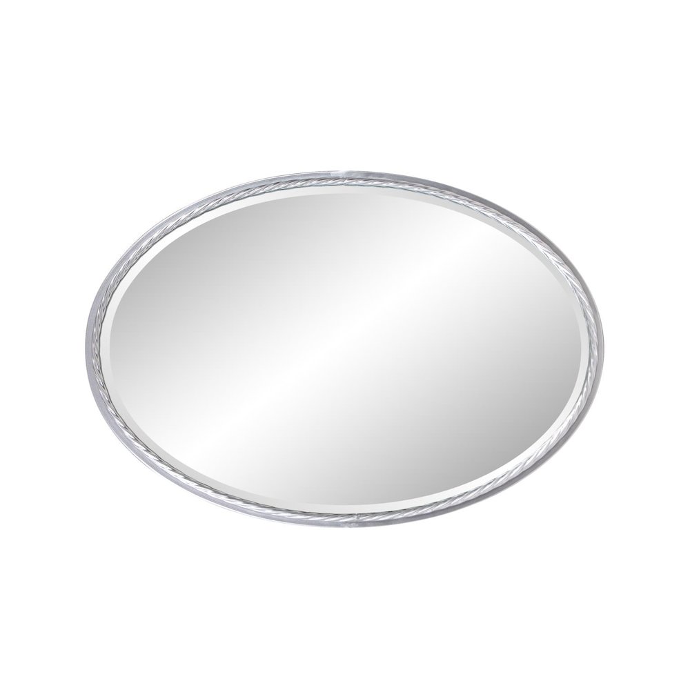 Laid Rope Silver Oval Mirror. Picture 3