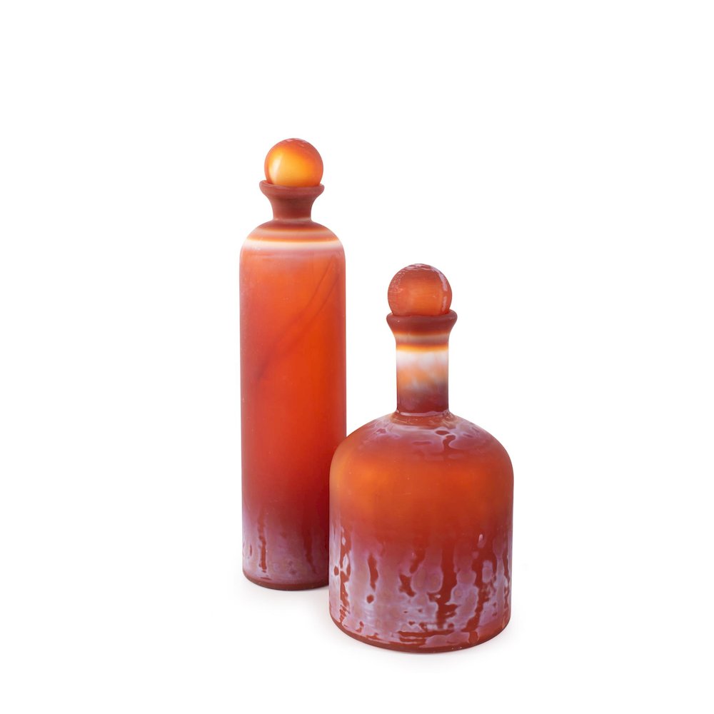 Mercer Glass Capped Bottle in Tangerine- Tall. Picture 6