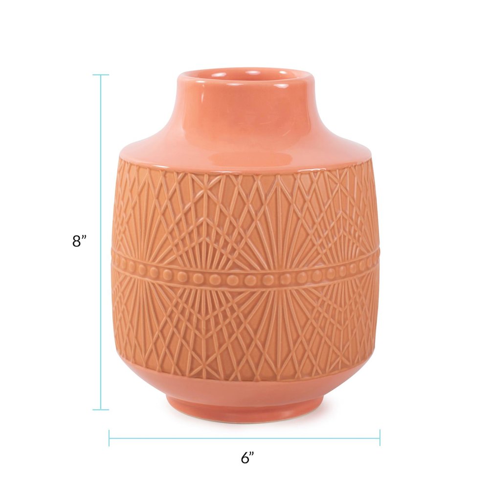 Richland Embossed Peach Vase- Small. Picture 7