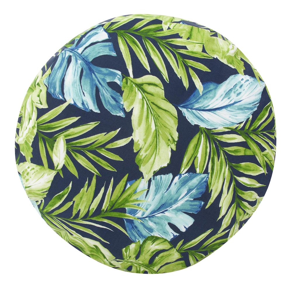 Outdoor Round Tall Pouf Cardoon Indigo. Picture 3