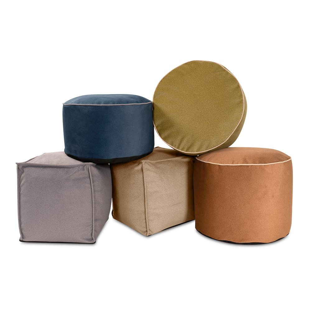 Qiviut Brown Foot Pouf. Picture 6