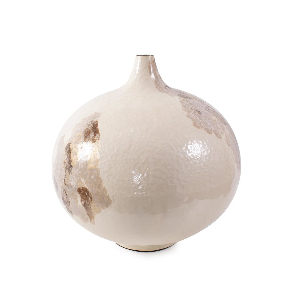 Petrini Tuscan Small Round Iron Vase. Picture 1