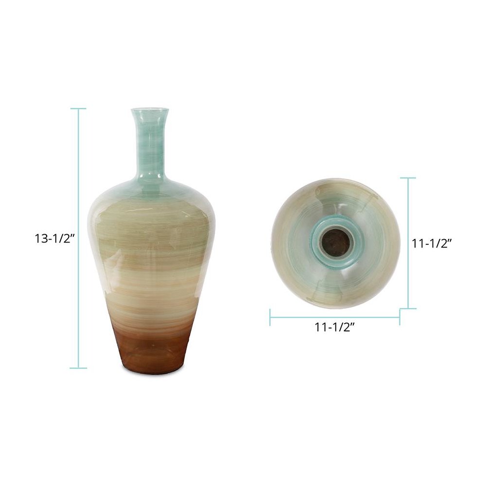 Capri Stripe Glass Bottle Vase- Tall. Picture 9