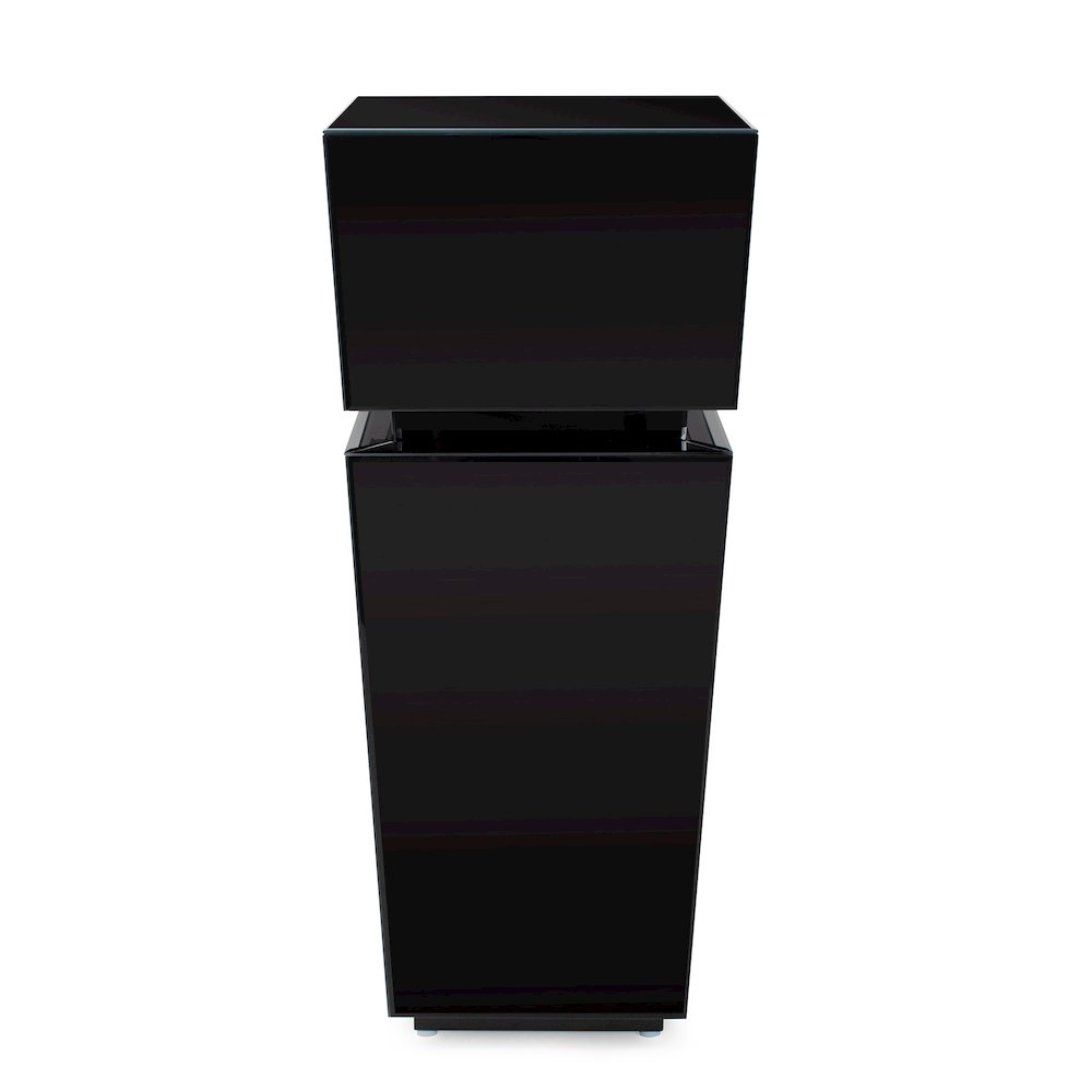 Black Mirrored Pedestal Tall. Picture 1