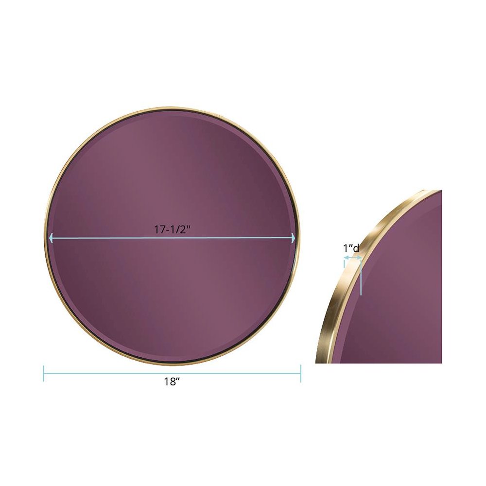 Broidy Round Mirror- Aubergine Purple. Picture 8