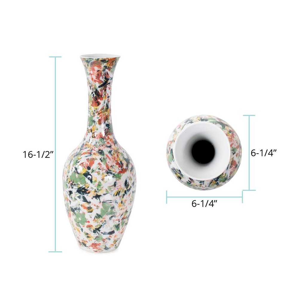 Jardin Colore' Tall Necked Vase. Picture 6