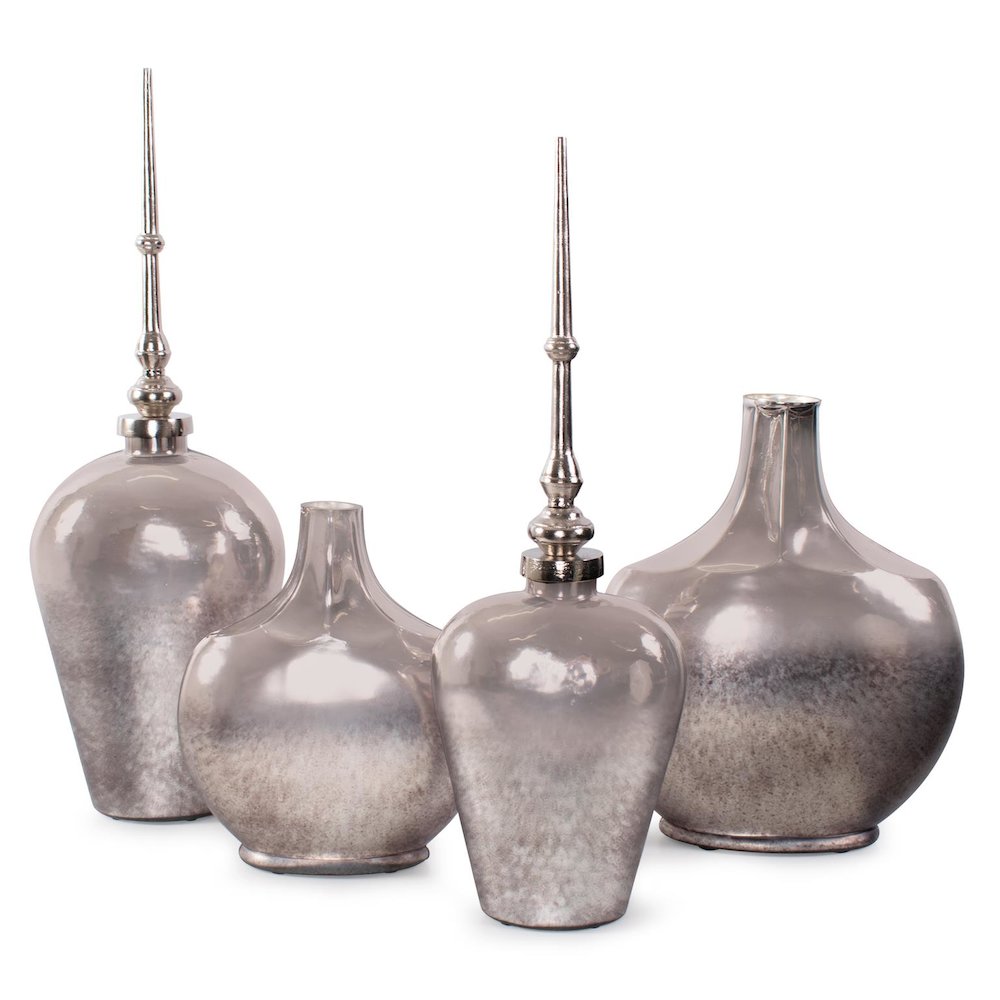 Advik Polished Silver Vase- Short. Picture 8