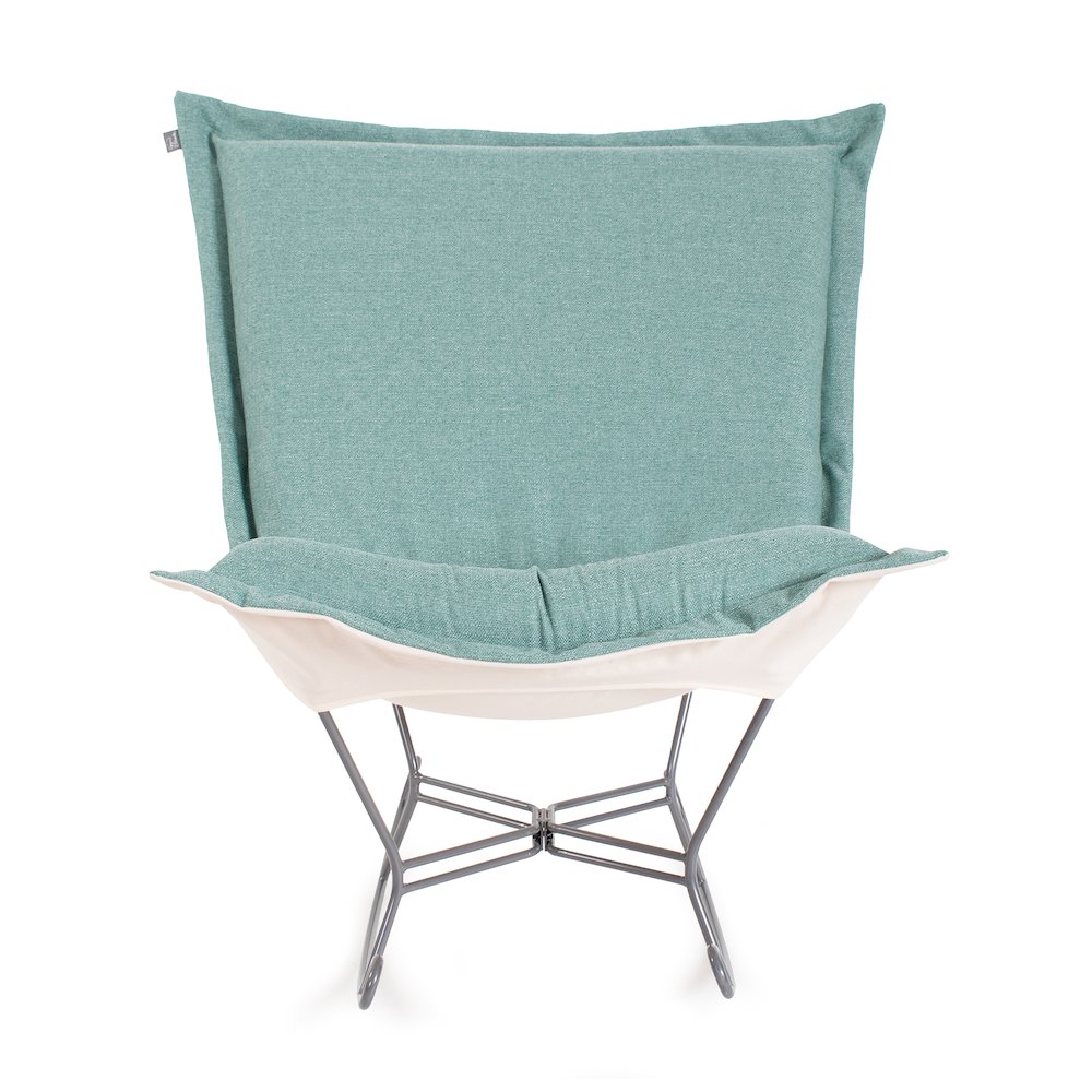 Scroll Puff Rocker Sterling Breeze Titanium Frame. Picture 1