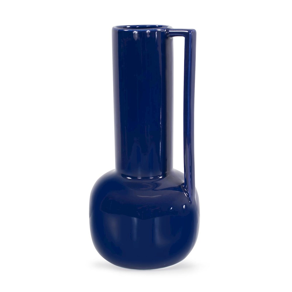 Bella Sapphire Blue Tall Ceramic Pitcher. Picture 7