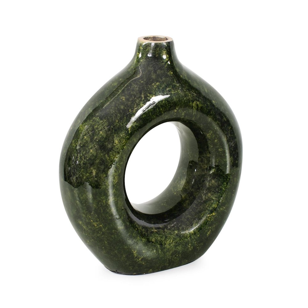 Renaldi Emerald Gold Round Vase- Tall. Picture 2