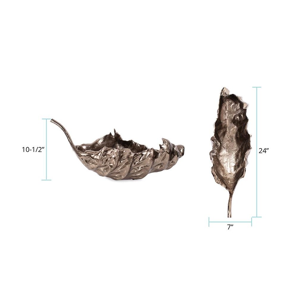 Aspen Leaf Cast Aluminum Bowl. Picture 8