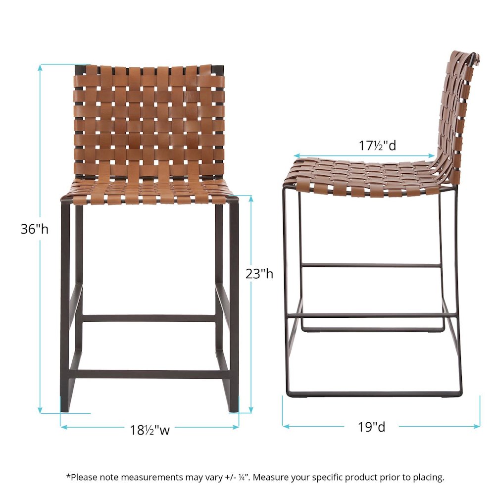 Irving Woven Leather Counter Stool. Picture 8