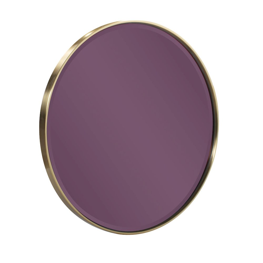 Broidy Round Mirror- Aubergine Purple. Picture 2