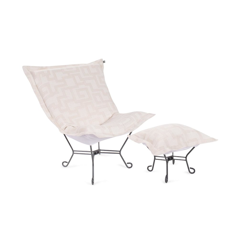 Indoor/Outdoor Puff Scroll Chair Syros Natural. Picture 7