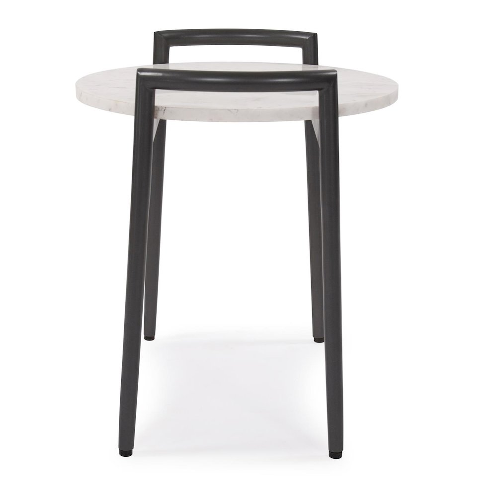 Round Side Table with White Marble Top. Picture 4