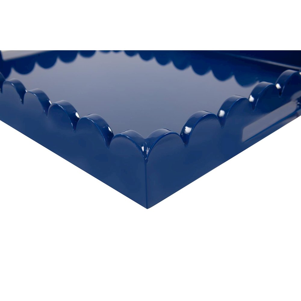 Rectangular Scalloped Riviera Tray - Blue. Picture 5