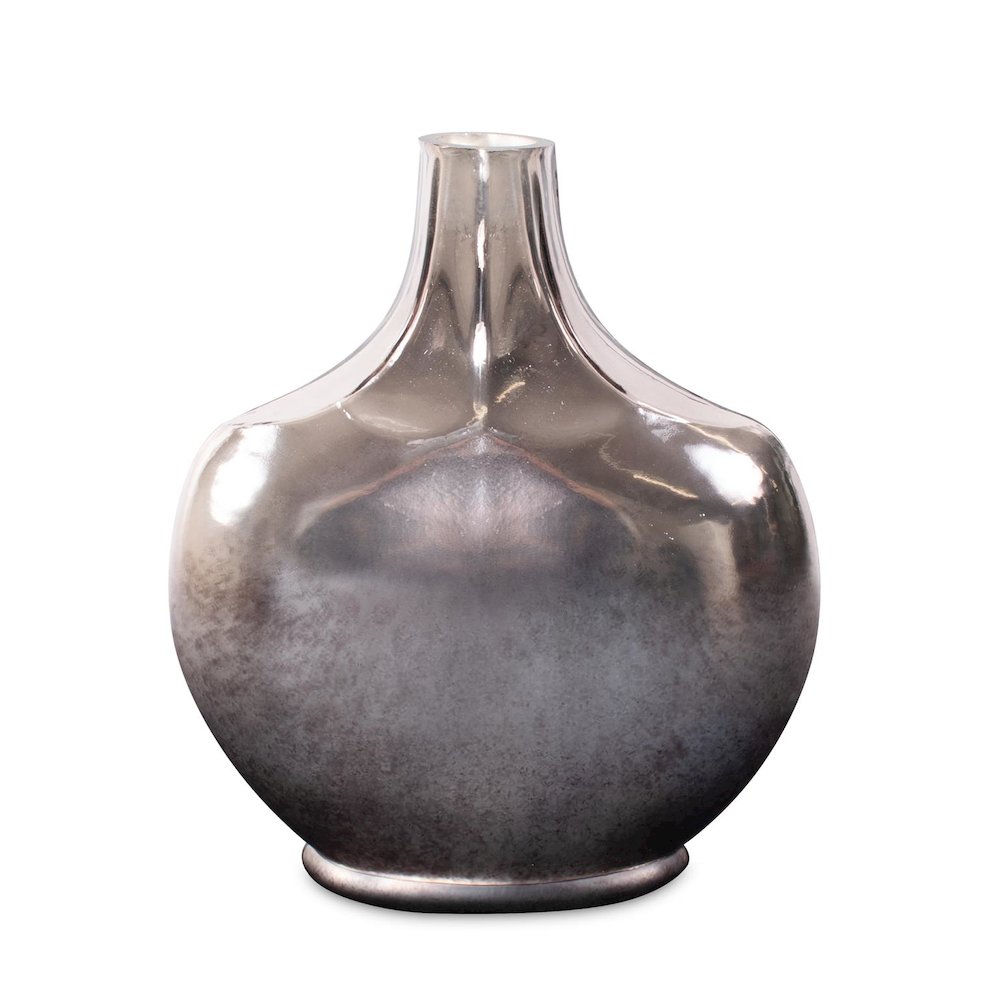 Advik Polished Silver Vase- Short. Picture 1