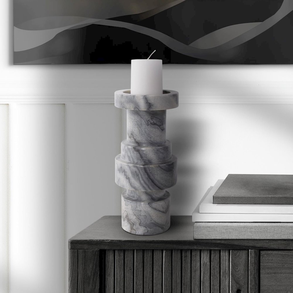Modern Clarinda Marble Candle Holder- Short. Picture 8
