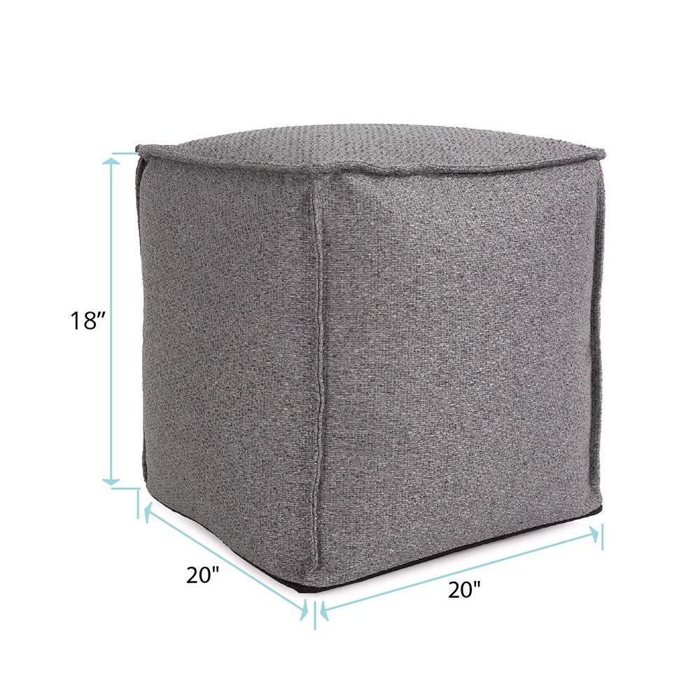 Square Pouf Panama Stone. Picture 9