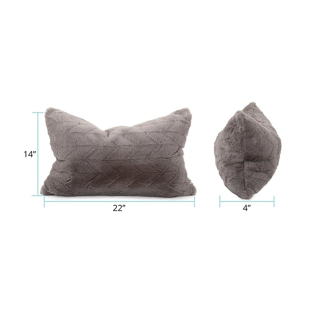 Pillow  14 x 22 Angora Stone - Poly Insert. Picture 6