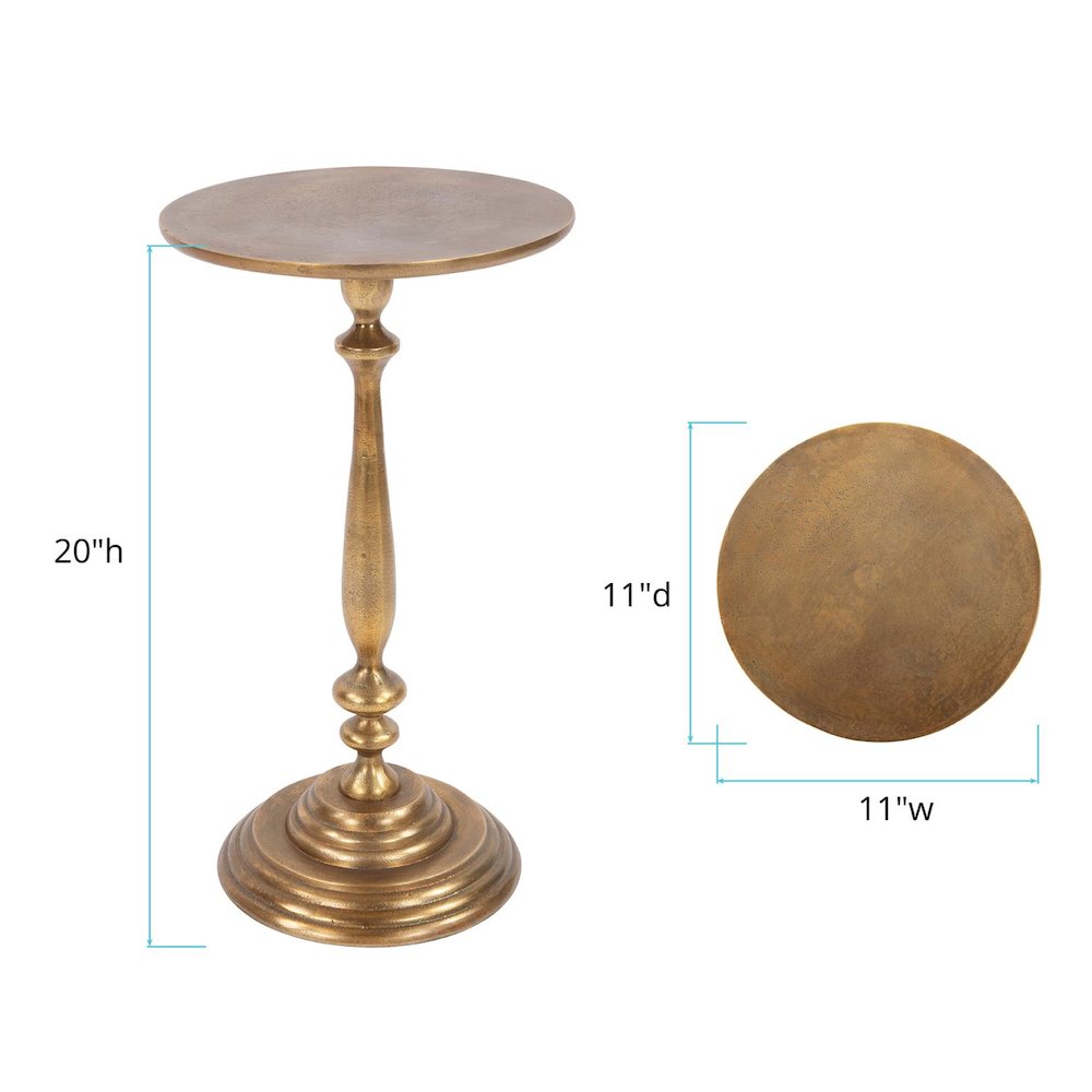 Candlestick Antique Brass Martini Table. Picture 7