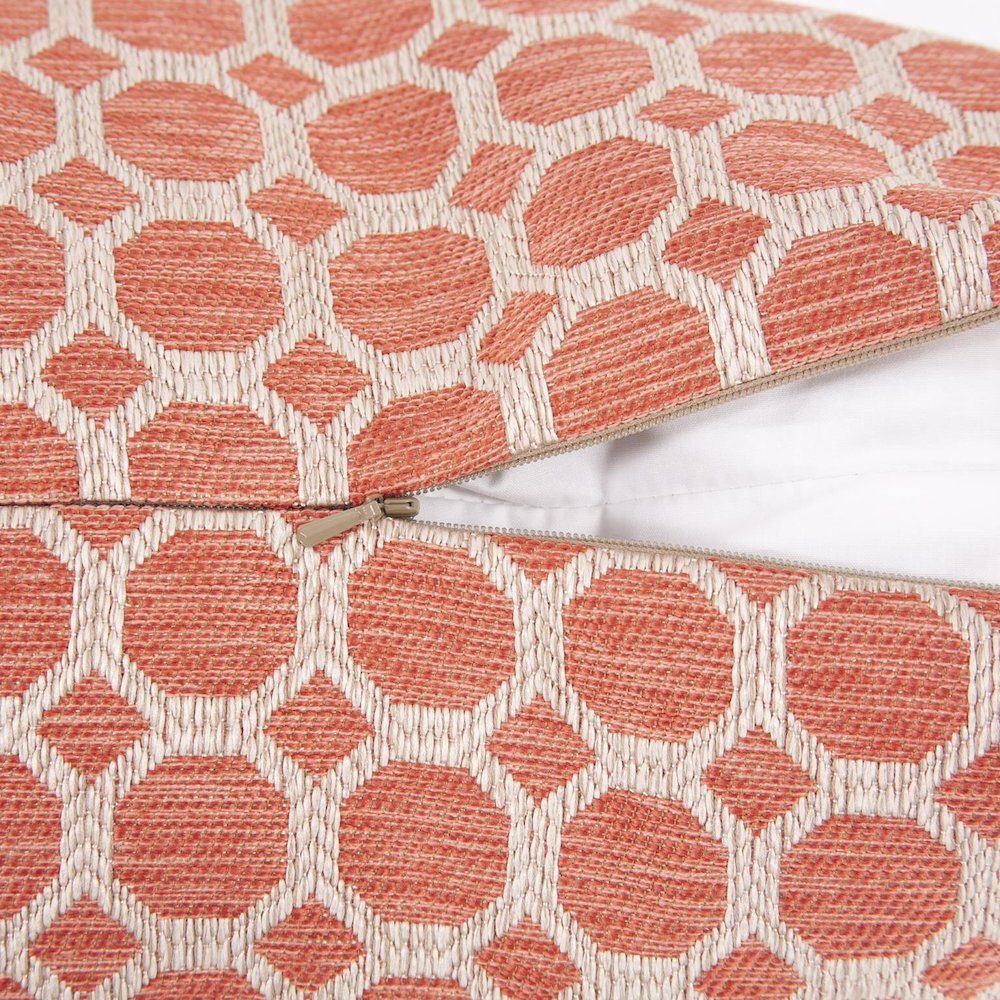 24 x 24 Pyth Coral Pillow  - Down Insert. Picture 5
