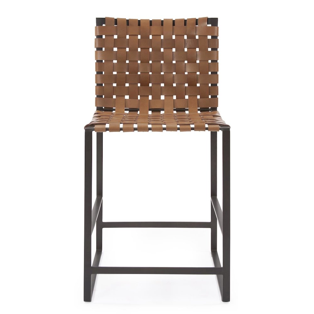 Irving Woven Leather Counter Stool. Picture 2