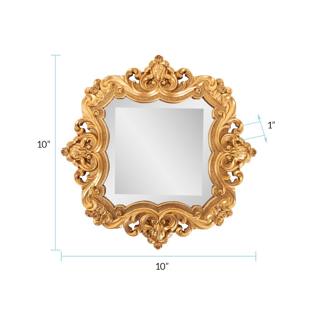 French D' Amboise Collection of Gold Petite Mirrors- Square. Picture 8