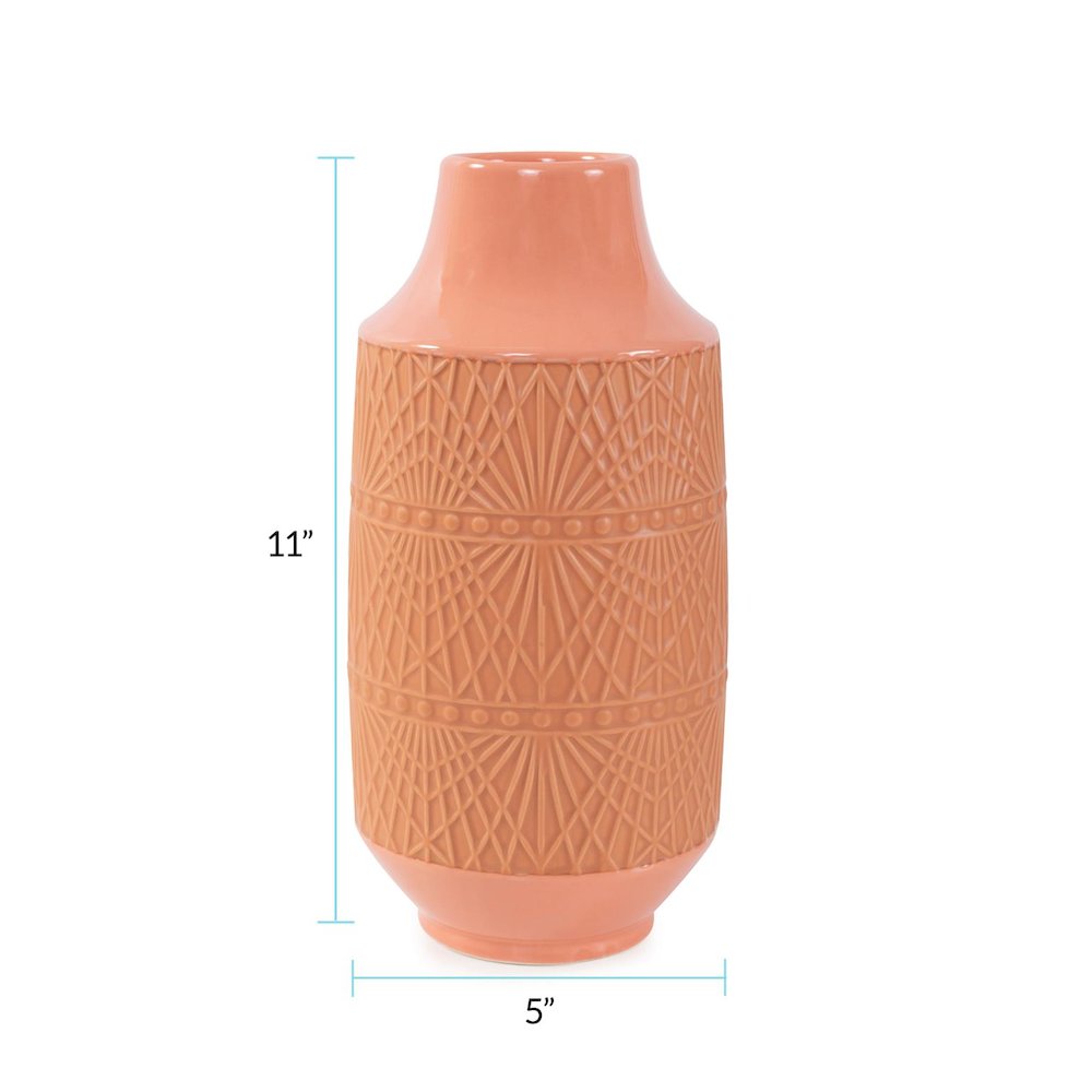 Richland Embossed Peach Vase- Large. Picture 7