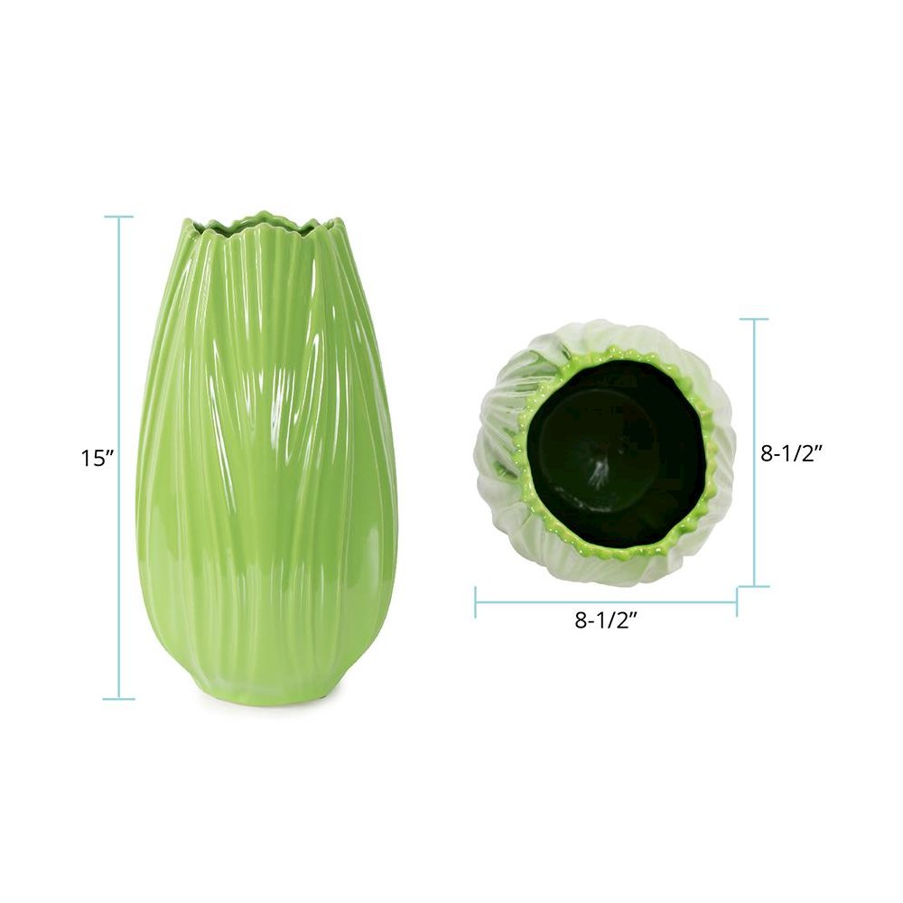 Field Green Tall Ceramic Vase. Picture 9