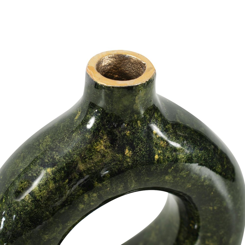 Renaldi Emerald Gold Round Vase- Medium. Picture 2