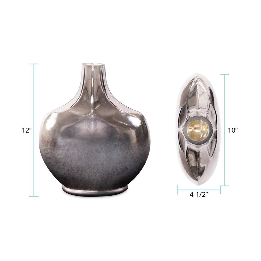 Advik Polished Silver Vase- Short. Picture 9