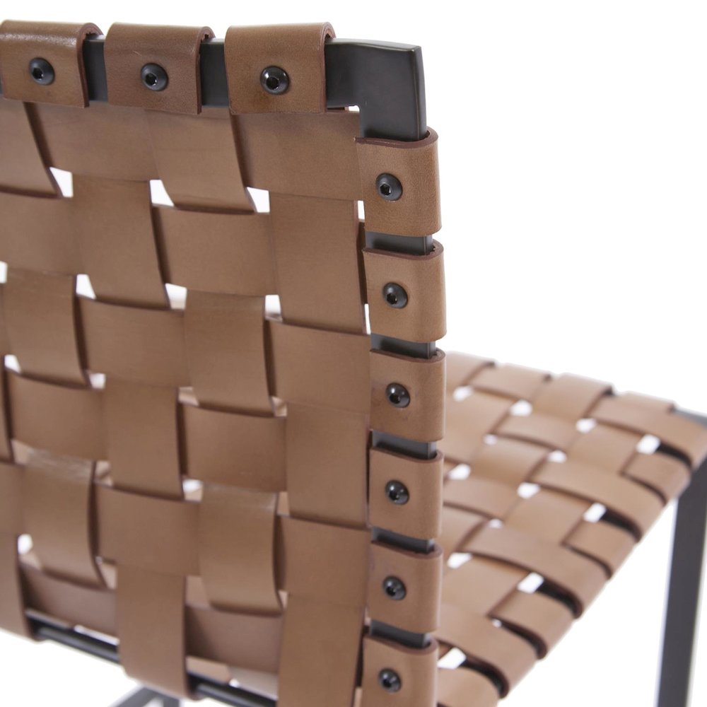 Irving Woven Leather Counter Stool. Picture 6
