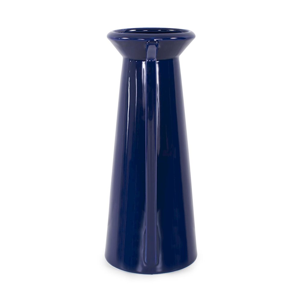 Bella Sapphire Blue Short Ceramic Pitcher. Picture 7