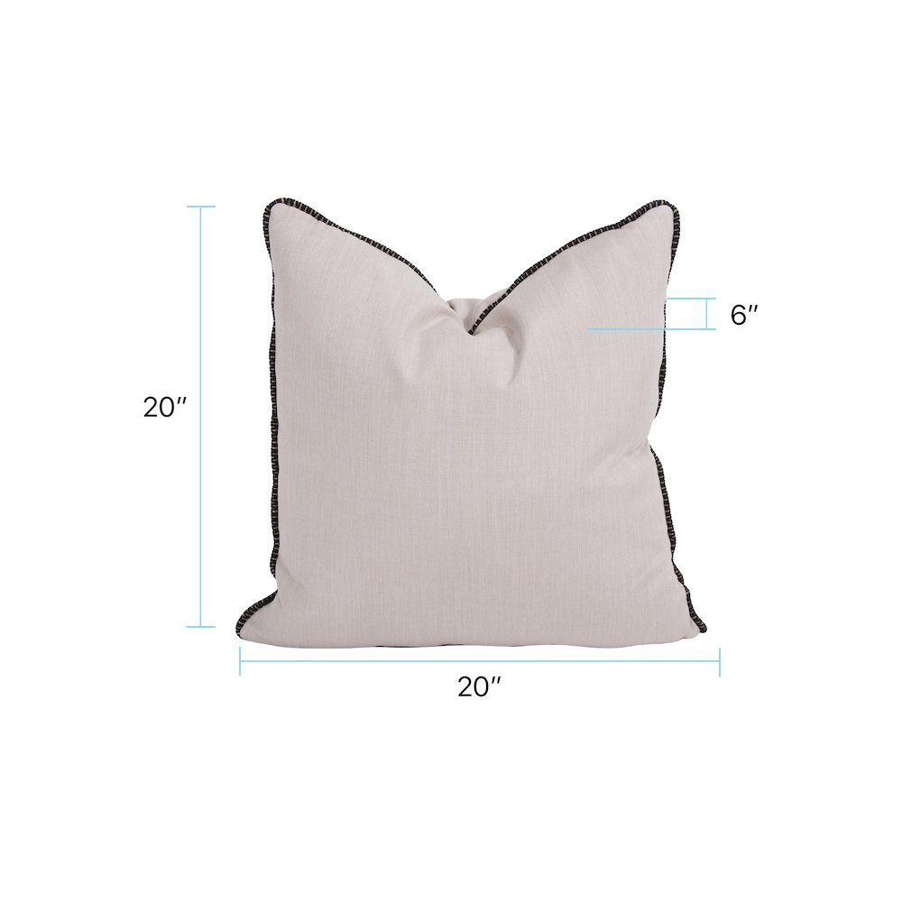 20 x 20 Outdoor Pillow with Dec Cord- Seascape Sand- Poly Insert. Picture 8