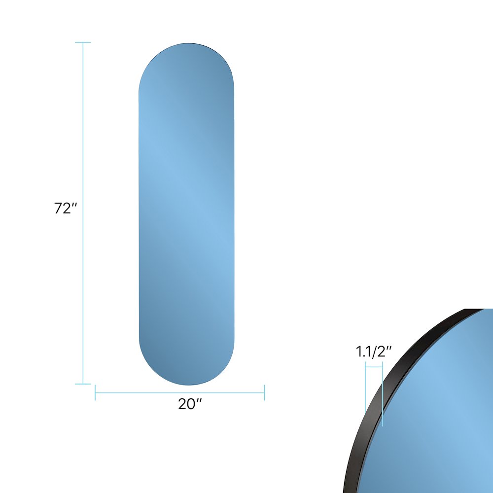 Balducci Oval Sapphire Blue Mirror Long. Picture 8