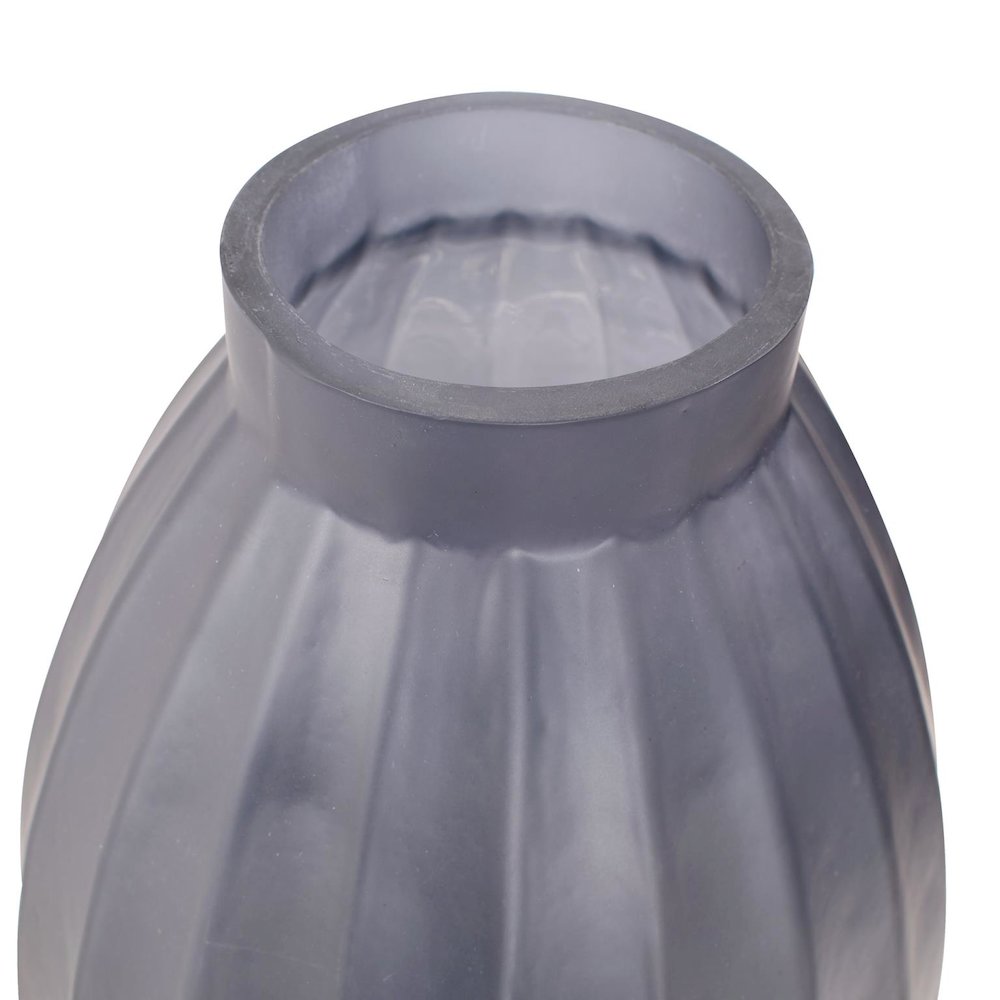 Cool Ice Blue Ribbed Vessel- Tall. Picture 3