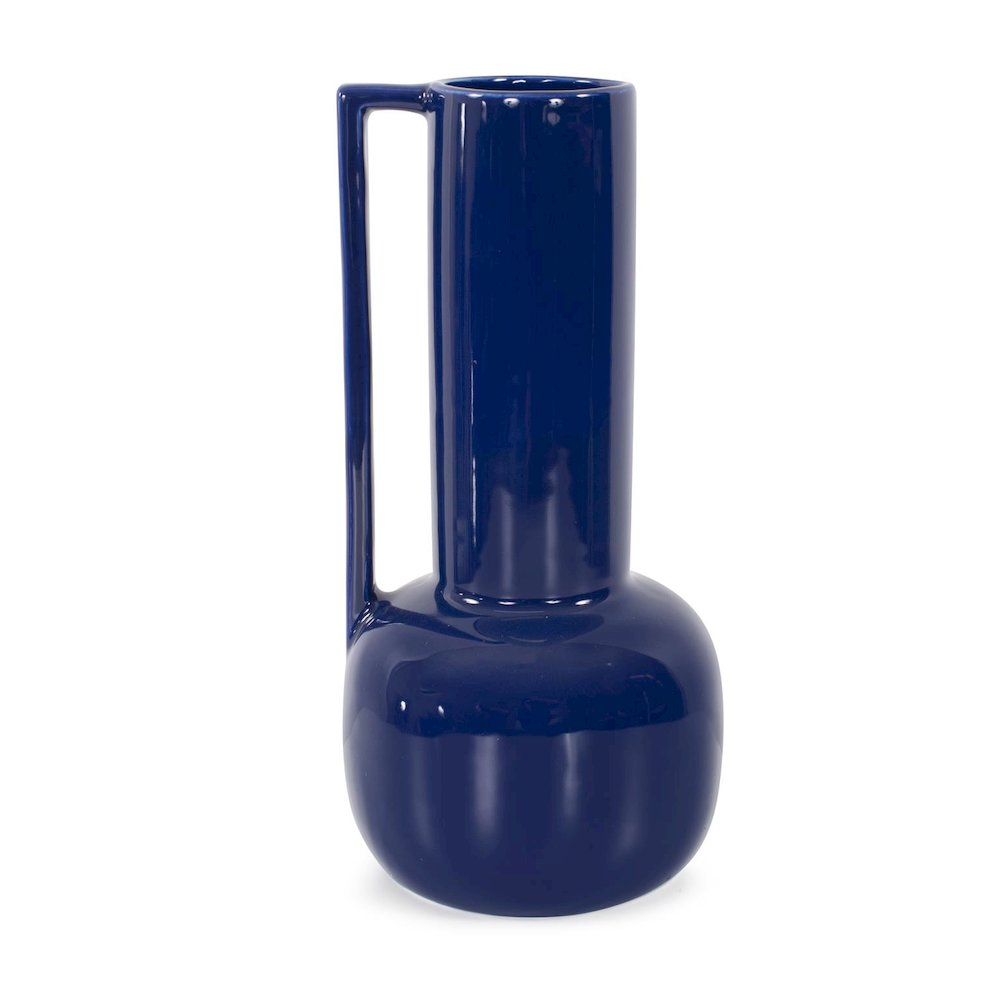 Bella Sapphire Blue Tall Ceramic Pitcher. Picture 2