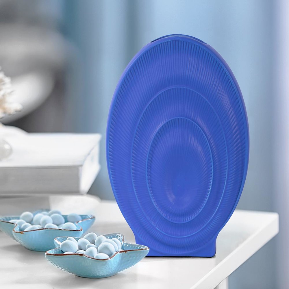 Radiant Blue Tall Ceramic Vase. Picture 9