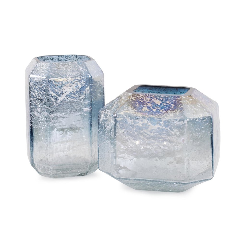 Lonsdale Iridescent Low Glass Vase. Picture 7
