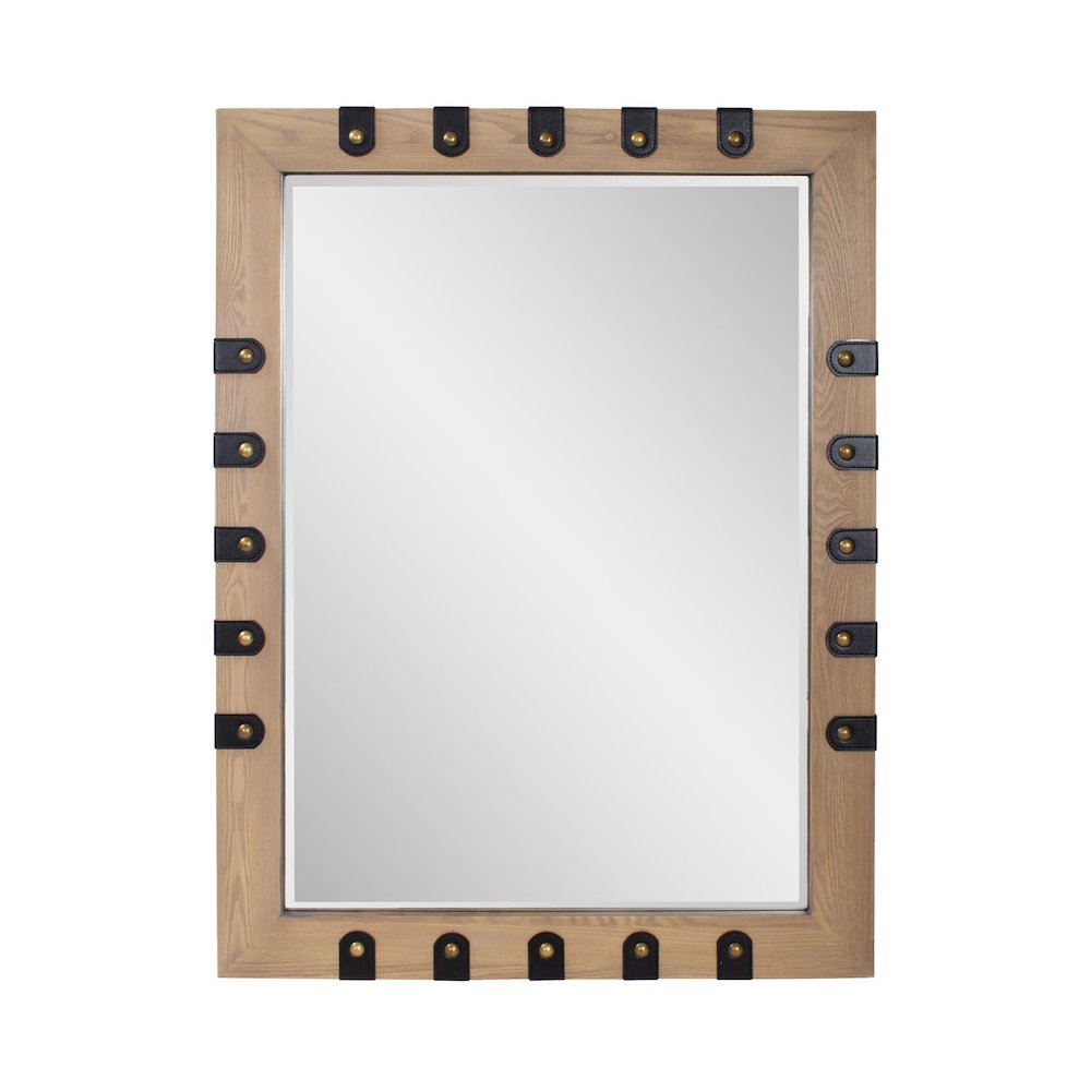 Robin Baron Leather Wrapped Mirror. Picture 1