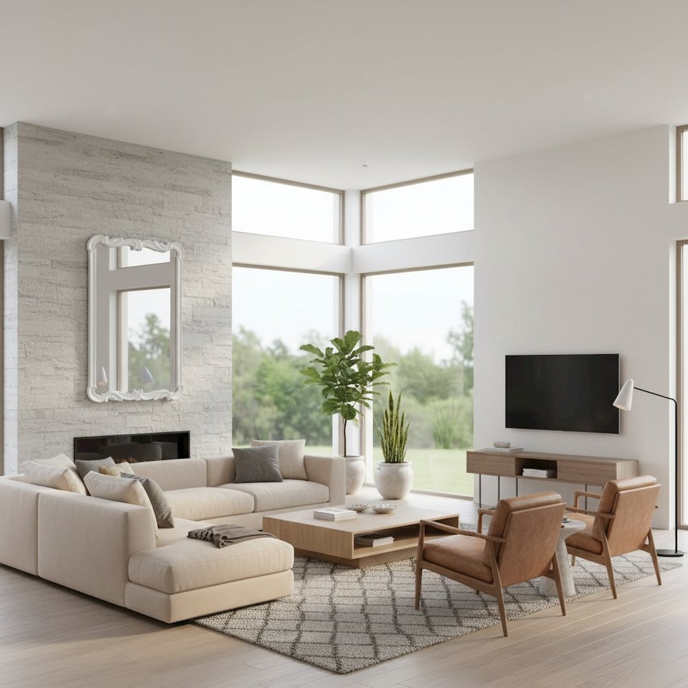 Asbille Glossy White Wall Mirror. Picture 5