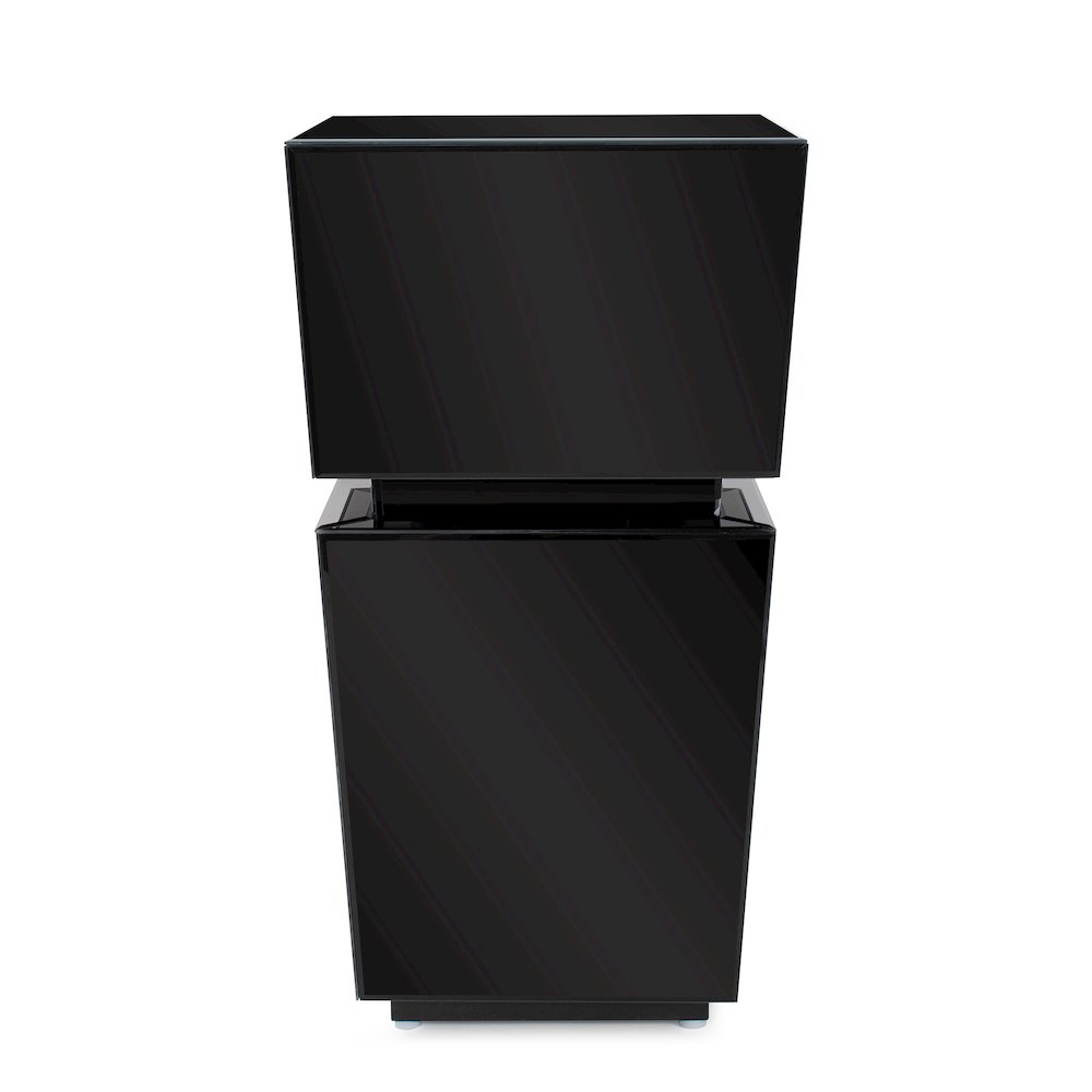 Black Mirrored Pedestal Short. Picture 1