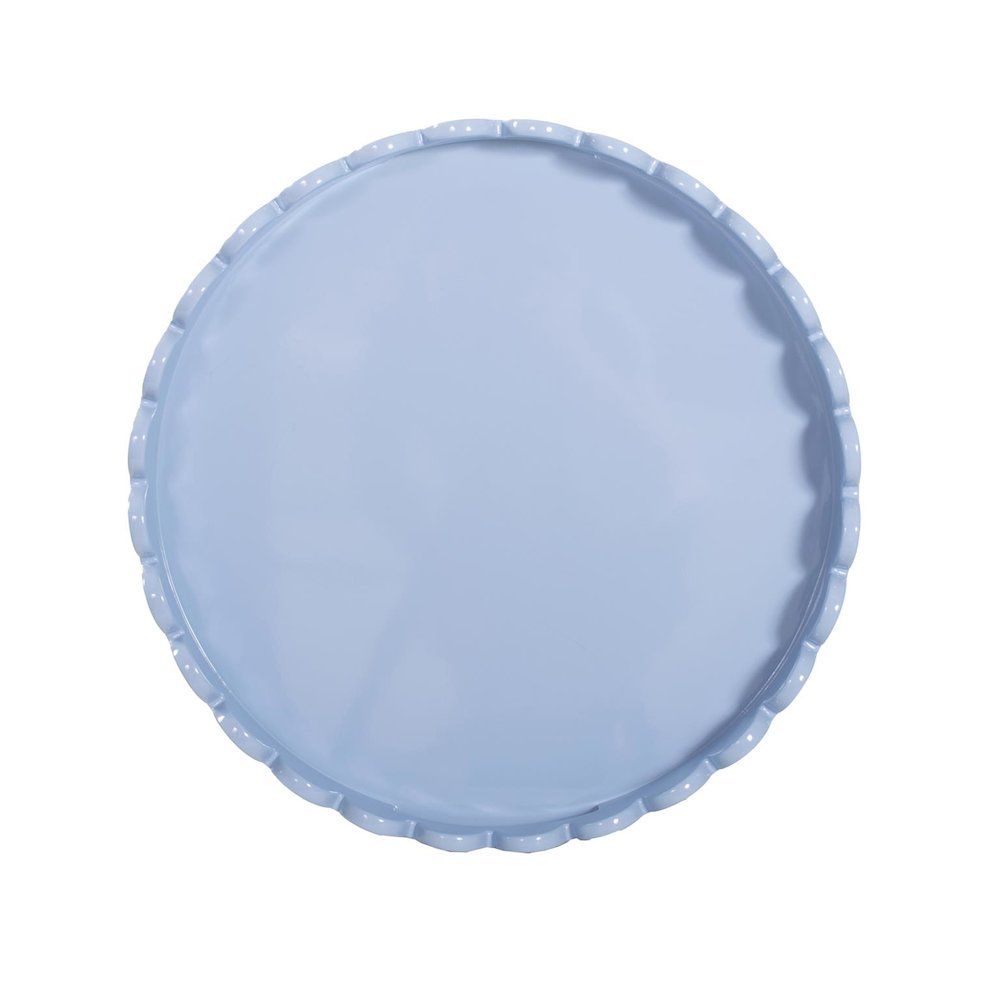 Round Scalloped Riviera Tray - Baby Blue. Picture 4
