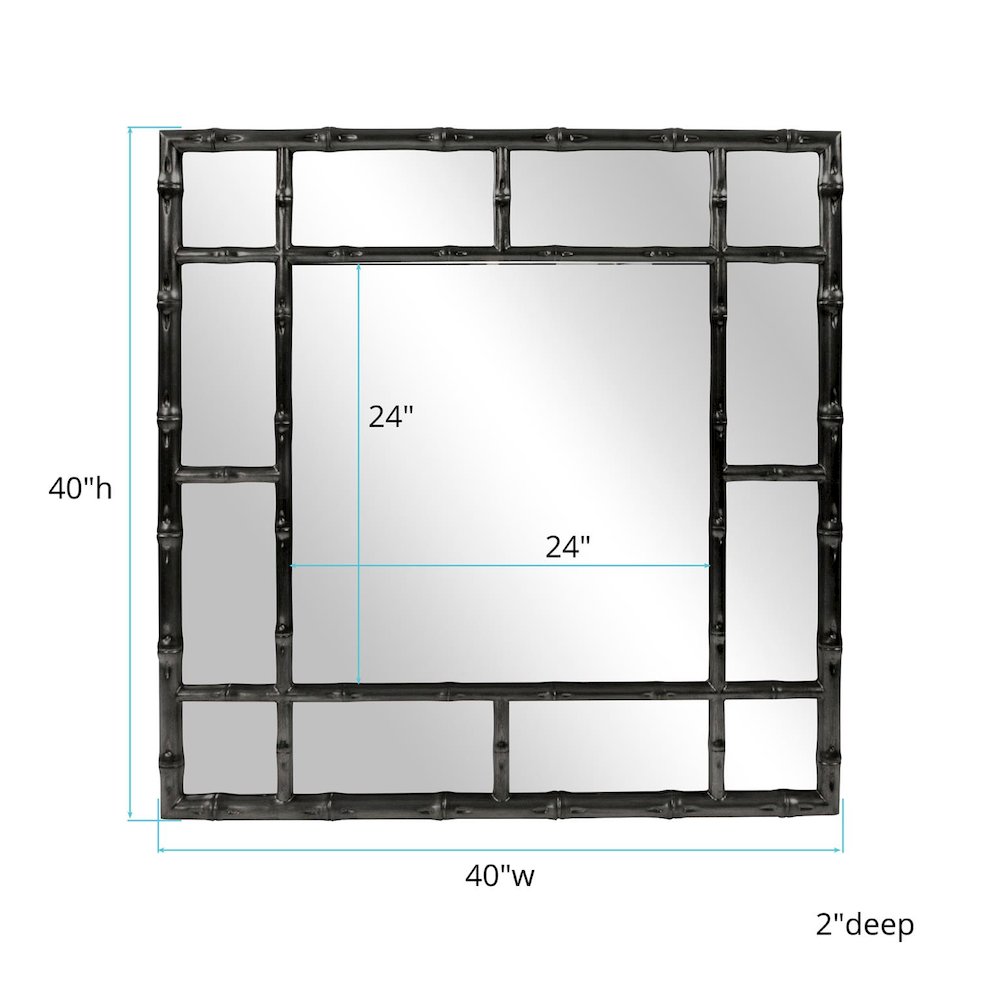 Bamboo Mirror - Glossy Black. Picture 4