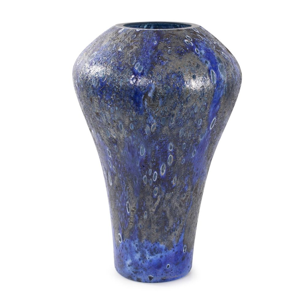 Zynsky Art Glass in Deep Azure Blue- Tall. Picture 1