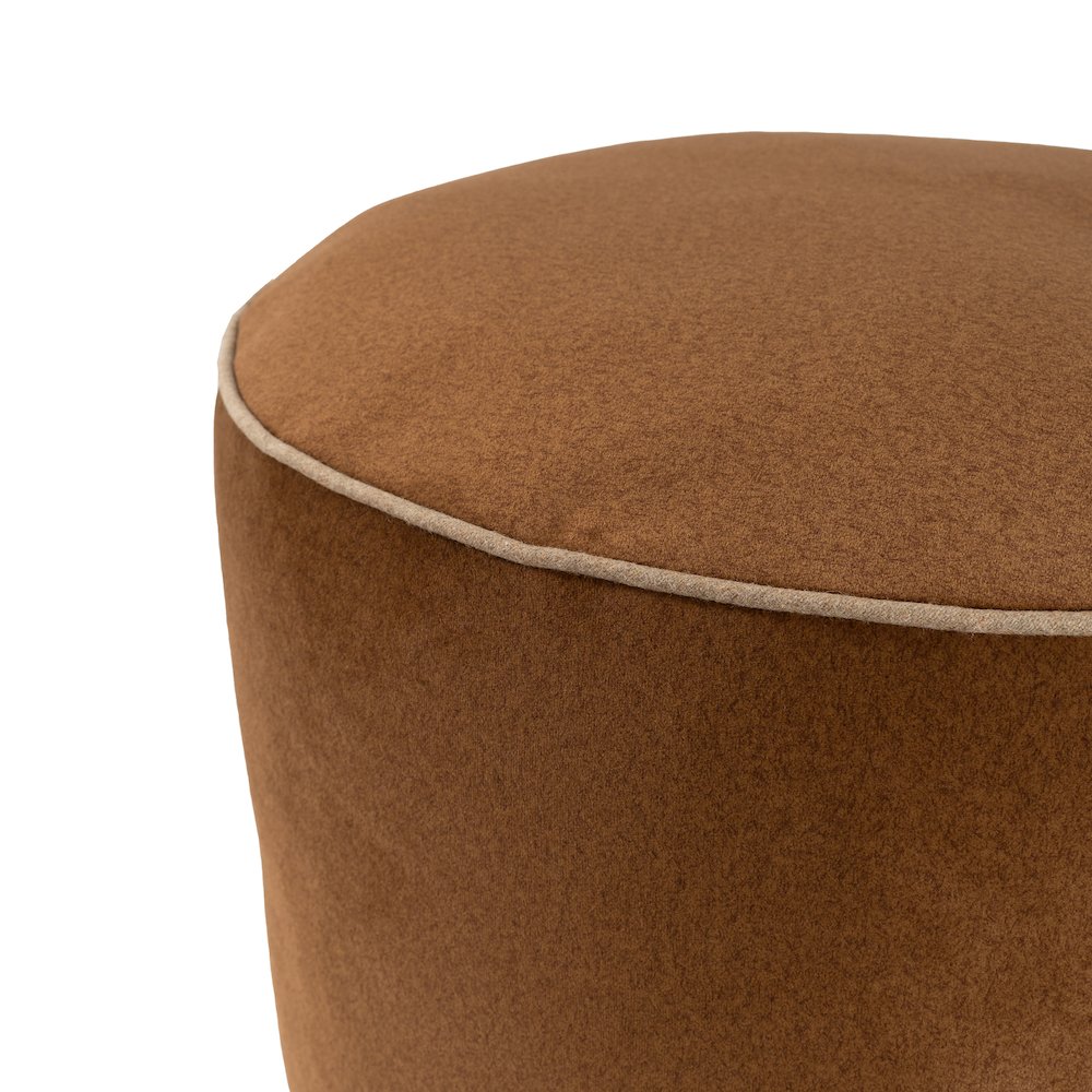 Qiviut Brown Foot Pouf. Picture 3